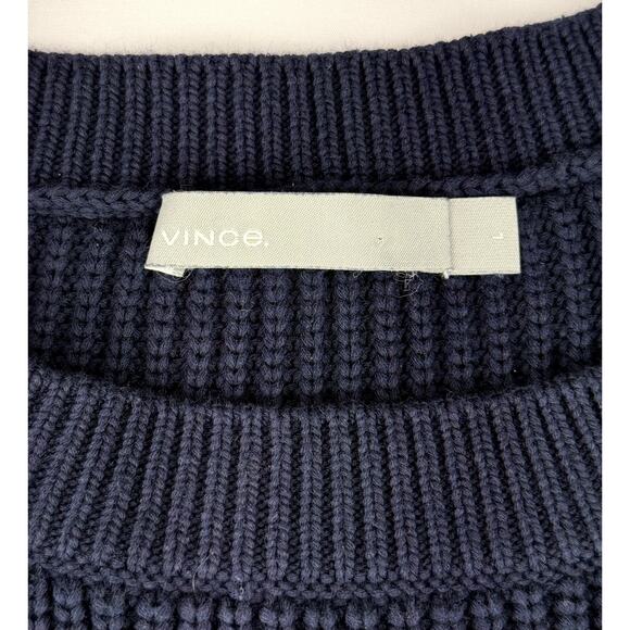 Vince Racked Rib Cotton Stripe in Coastal/Optic White Size L - Picture 3 of 9